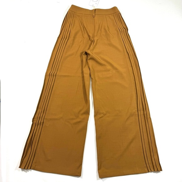 New Commense Side Pleated Wide-Leg Pants Rust Brown - Picture 2 of 8